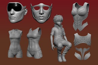 design custom 3d masks, helmets, anime, cosplay stl files for printing