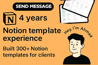 do notion template setup and notion template creation expert
