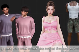 3d cloth for roblox vrchat secondlife sims imvu peds fivem fashion design
