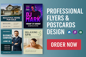 do real estate flyer postcard, dj flyer, corporate  business flyer
