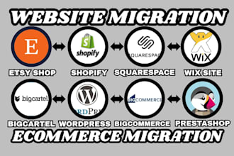 migrate ecommerce wix shopify godaddy prestashop website with products and SEO
