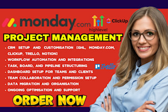 setup crm ghl monday com board automation integration clickup trello notion