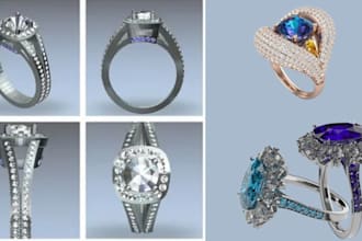 create custom jewelery cad esigns for rings, pendants, bracelets, and neckchains