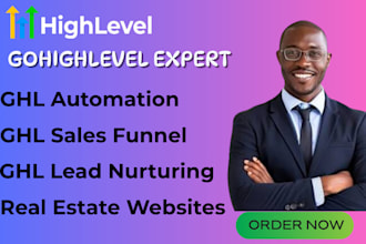 design ghl real estate sales funnel ghl landing page, website and ghl automation
