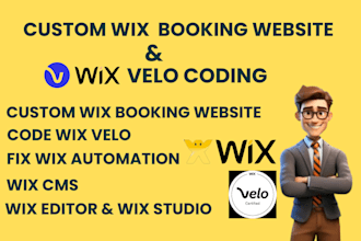develop code wix velo wix harmony website fix wix automation wix cms wix booking