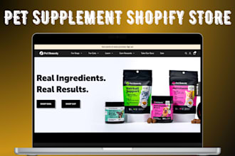 private label store pet supplement shopify store health supplement store website
