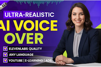 create a premium elevenlabs ai voice over for youtube e learning and ads