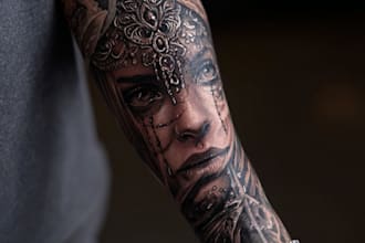custom an abstract black tattoo design