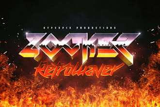 create a burning metal text effect for posters and music covers