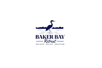 design unique getaway destination river meets logo