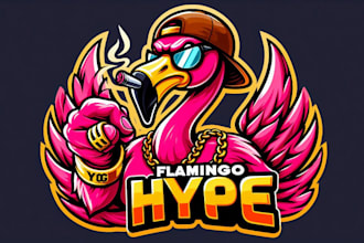 design unique flamingo logo with free source file