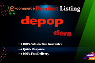 do product listing and upload on depop store