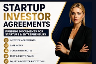 draft investor agreements, safe note, convertible agreement, esop for startups