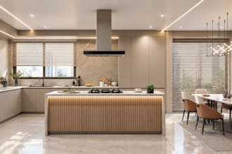 design kitchen interior in 3d and render