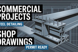 commercial industrial structural drawings autocad steel detailing shop drawings
