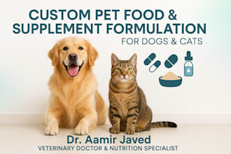 formulate custom pet food supplements and nutrition recipes