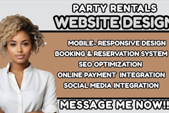 wordpress party rentals website booking website rental website wordpress website