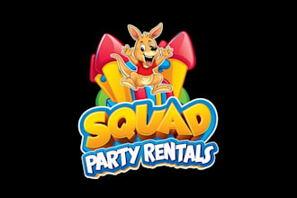make professional childish logo for a bounce house business