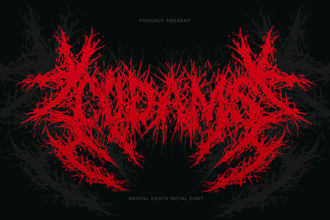 design a death metal logo with brutal typography