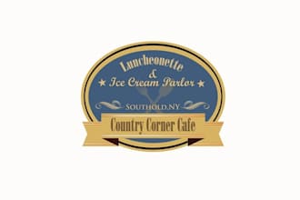design professional country corner cafe logo