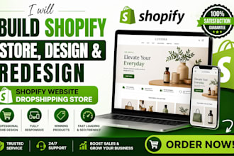build shopify store, design and redesign shopify website, droshipping store