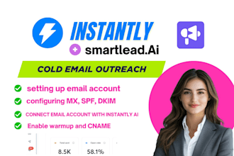 setup and manage instantly ai, smartlead for cold email marketing