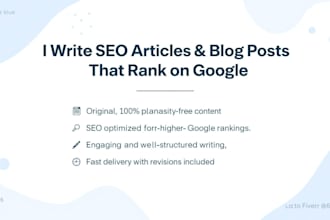 write SEO articles and blog posts to boost your ranking