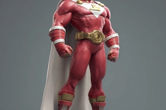 draw a high quality full body superhero illustration