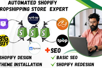 build automated shopify dropshipping store via bigbuy autods shopify redesign