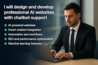 design and develop professional ai websites with chatbot support