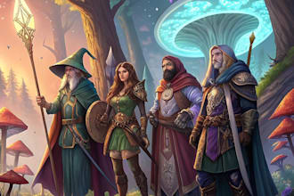 draw your dnd group party illustration
