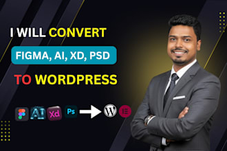 convert figma to wordpress, PSD to wordpress with elementor