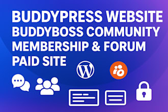 build wordpress buddypress, buddyboss membership community, forum and paid site