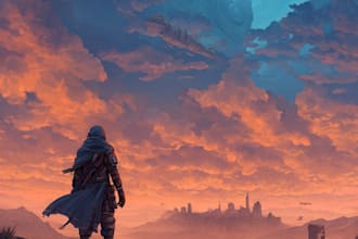 create professional fantasy landscape digital art for you