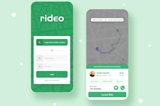 develop ride sharing app, taxi booking app, delivery app, car sharing app
