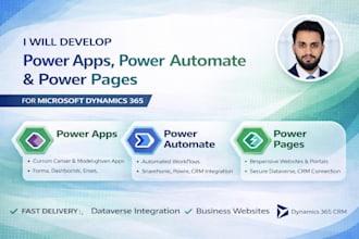 develop power apps, power automate flows and power pages for microsoft dynamics