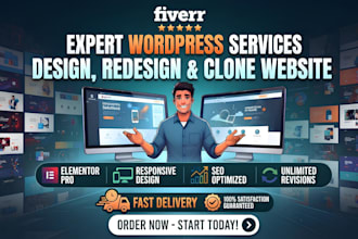 design , redesign, copy clone wordpress website with elementor pro