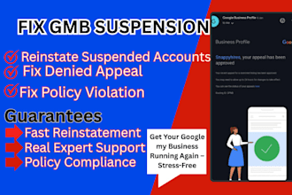 fix and audit google business suspension denied appeal reinstate gmb page verify