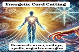 craft exorcism ritual with cord cutting, bad energy, curse, evil spirit removal