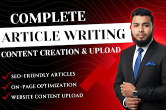 write SEO optimized articles and professionally upload content on your website