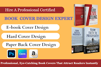 do ebook cover design, paper back cover design,  hard cover design, kindle book
