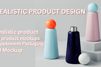 design realistic digital 3d product mockups and supplement packaging mockups