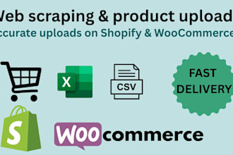 scrape and upload products to shopify and woocomerce