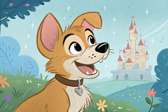 pet portrait into cute disney style