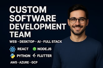 develop custom software, full stack web, desktop apps, ai apps, web application