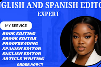 be your english spanish book editor proofreading ebook novel