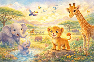 draw whimsical watercolor children storybook illustration