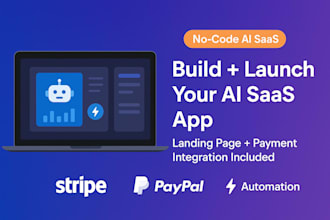 build and launch nocode ai saas app with landing page and payment setup
