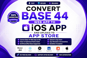 convert base 44 web app to ios app and upload to app store