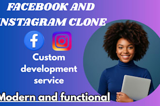 develop a professional facebook and instagram clone website